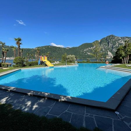 Luganersee, Pool, Strand, Parkplatz, Suite 204 Bissone Exterior foto