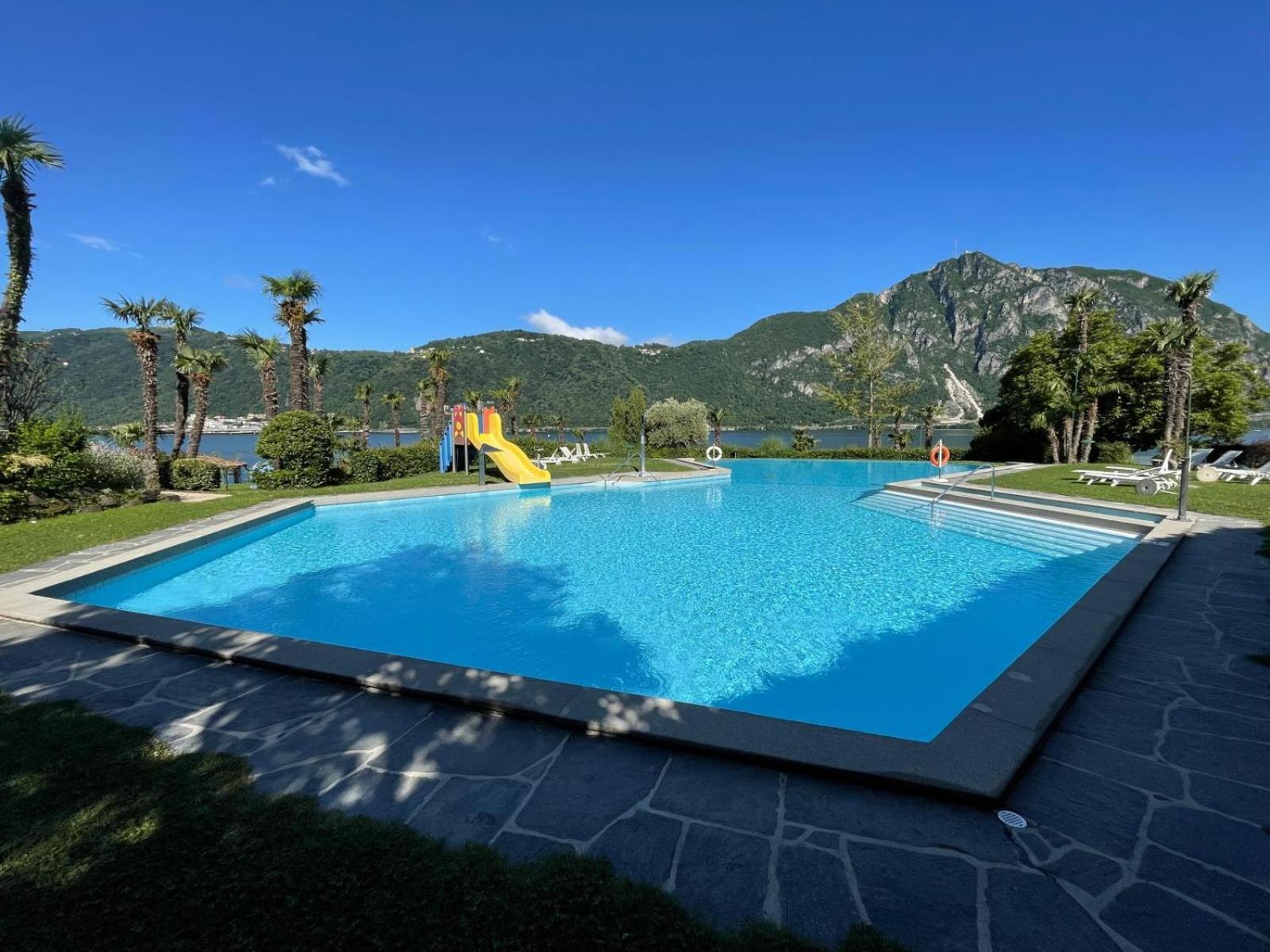 Luganersee, Pool, Strand, Parkplatz, Suite 204 Bissone Exterior foto