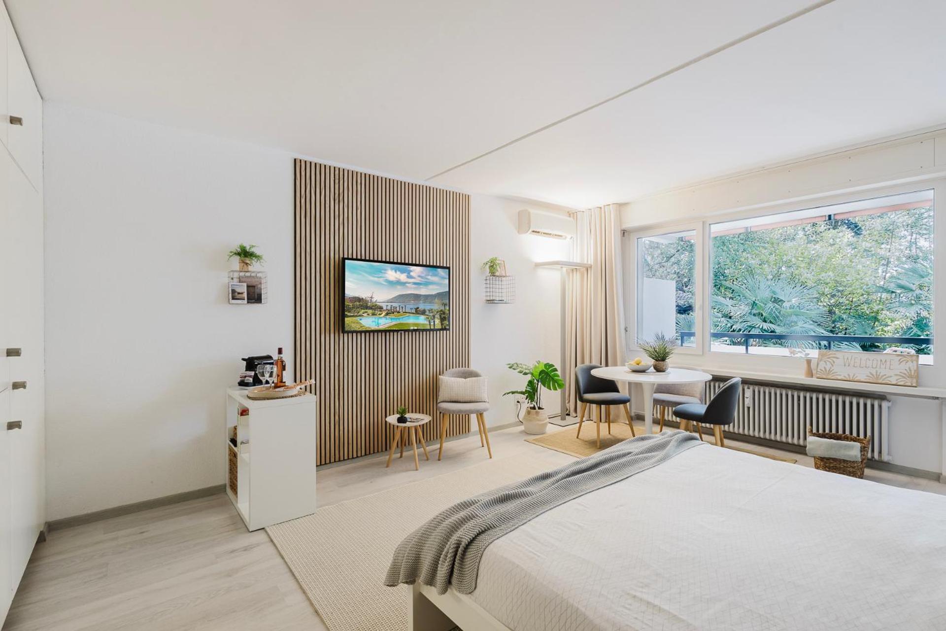Luganersee, Pool, Strand, Parkplatz, Suite 204 Bissone Exterior foto